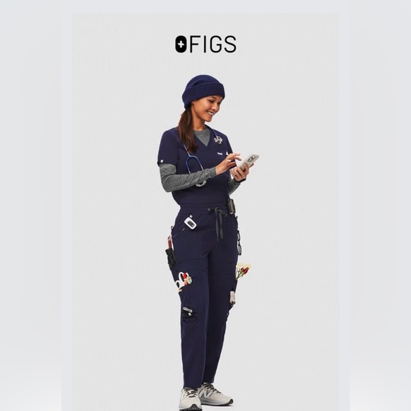 Navy 23-Pocket - Barrel Scrub Pants - Regular length - Picture 4 of 6